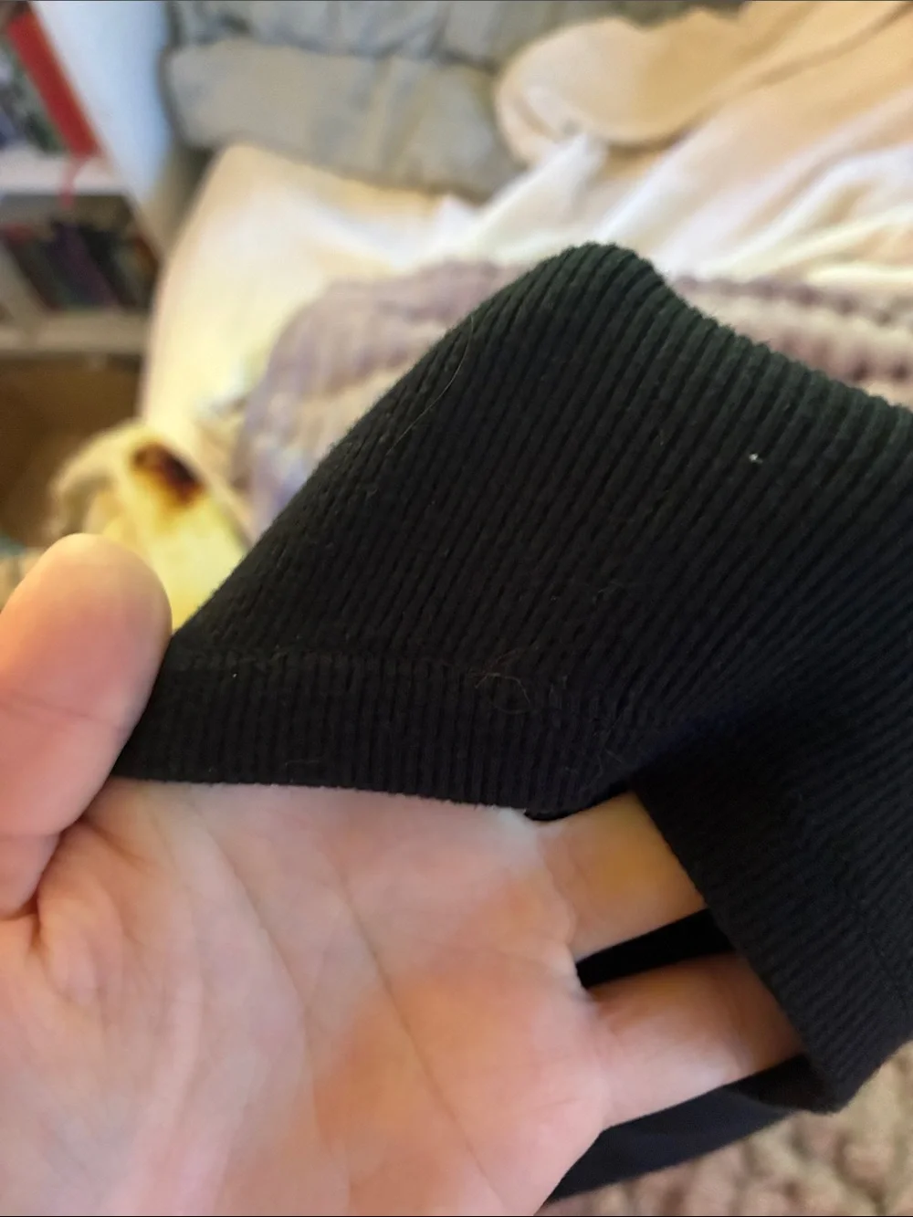 Black Square Neck Ribbed Top - Picture 3 of 3